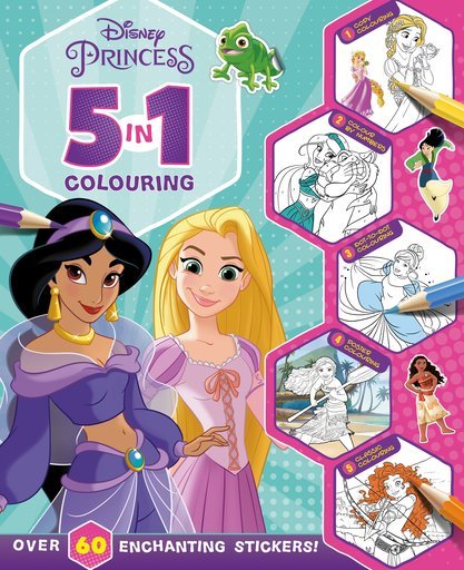 DISNEY PRINCESS 5 IN 1 COLOURING